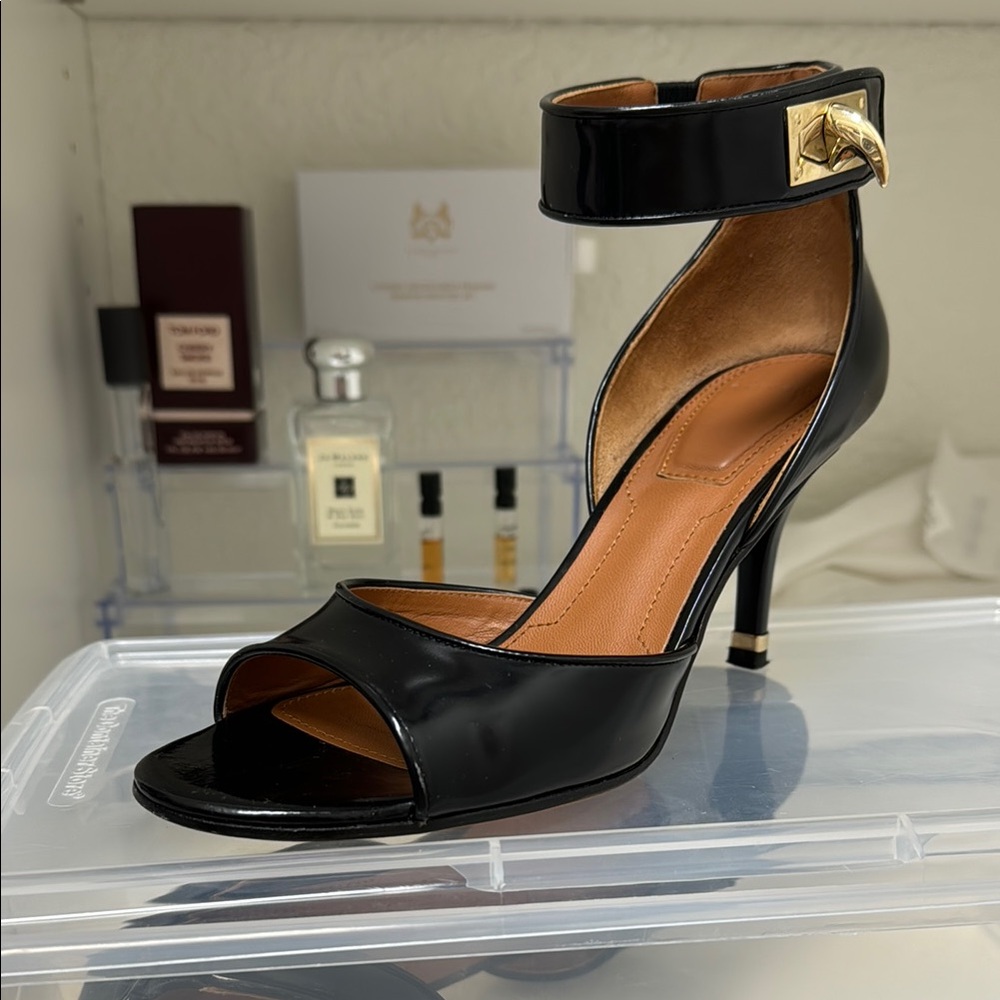 Givenchy Black Leather Slingback Stiletto Heels
